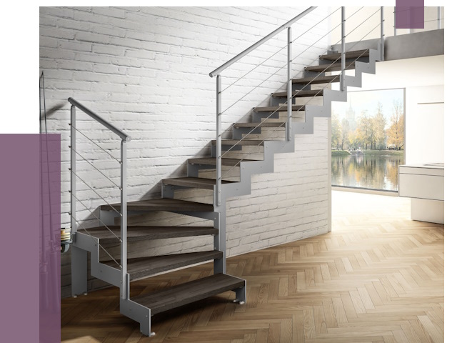 Г-образные лестницы под ключ в Бердске от 37744 руб. | ПРОЛЁТ-Брд