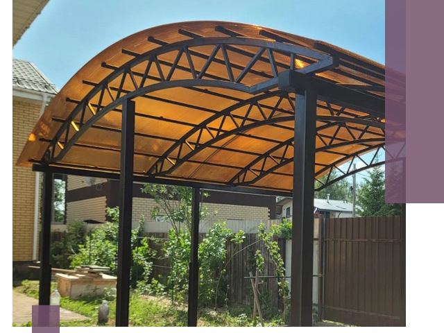 Изготовление навесов под ключ в Бердске из качественных материалов