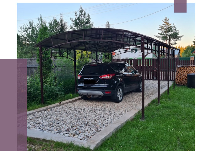 Навесы для автомобиля в Бердске от 13379 руб.  | ПРОЛЁТ-Брд