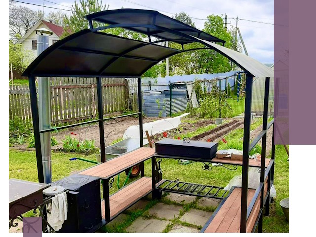 Навесы для барбекю в Бердске: изготовление, монтаж и демонтаж