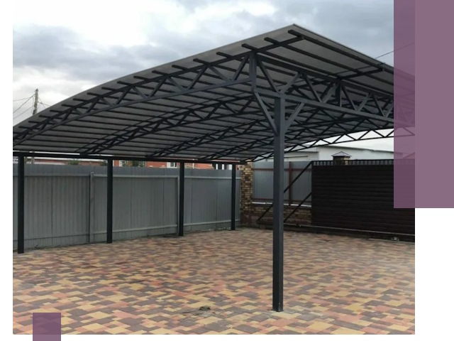 Металлические навесы под ключ в Бердске — изготовление и монтаж