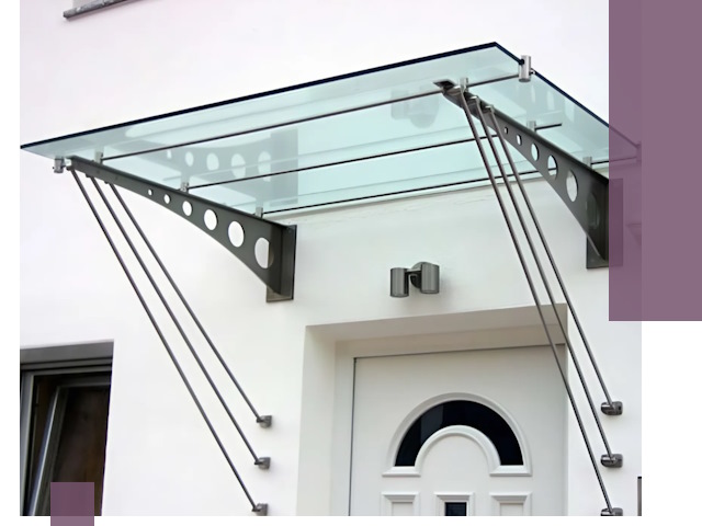 Козырьки над входом под ключ в Бердске — изготовление и монтаж