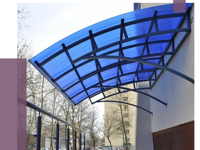 Козырьки из поликарбоната в Бердске от 4373 руб. под ключ | ПРОЛЁТ-Брд