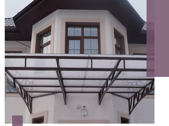 Козырьки из поликарбоната под ключ в Бердске