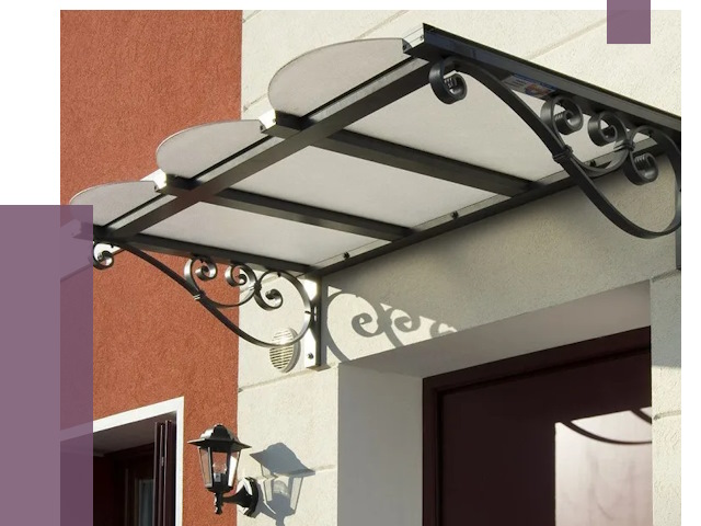 Односкатные козырьки в Бердске от 8538 руб.  | ПРОЛЁТ-Брд