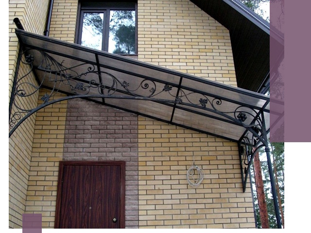 Односкатные козырьки из металла под ключ в Бердске