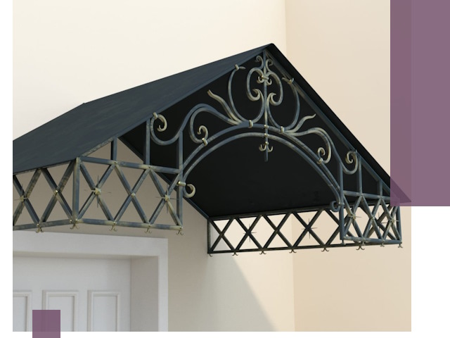 Двускатные металлические козырьки под ключ в Бердске