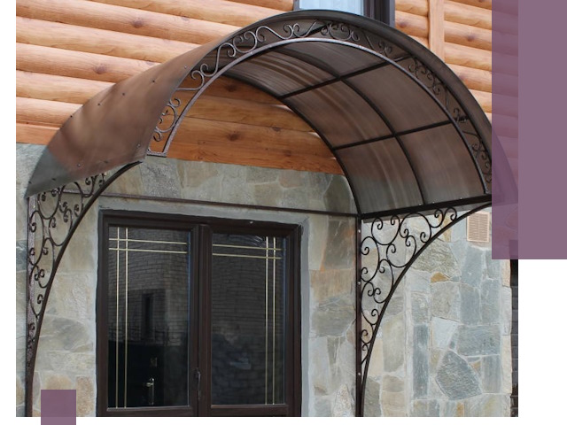 Арочные козырьки под ключ в Бердске: изготовление и монтаж